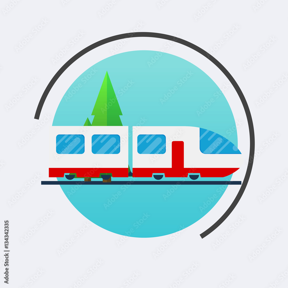 Modern train icon. Vector travel concept background. Flat design Modern train icon. Vector travel concept background. Flat design