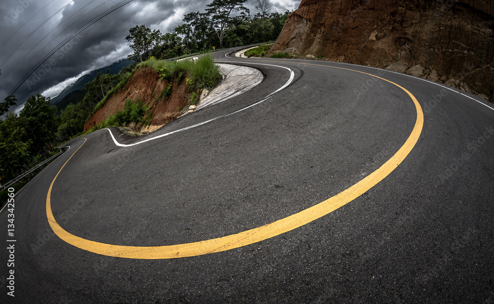 Amazing sharp bend abrupt turn winding serpentine and circuitous