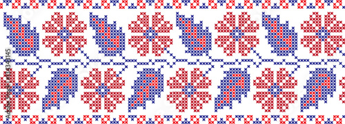 Embroidered cross-national pattern