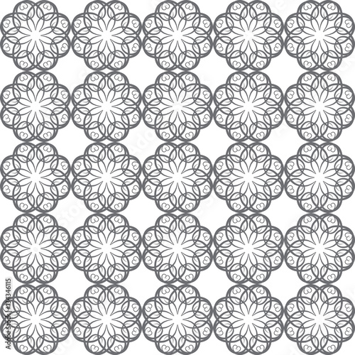 Seamless retro floral baroque black and white ornament