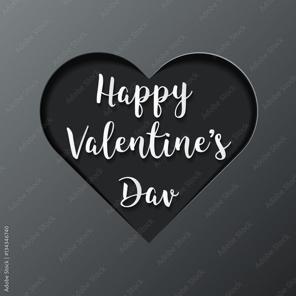 Happy Valentines Day Hand Drawing On Dark Background, Hearts. Happy Valentines Day Hand Drawing On Dark Background, Hearts.