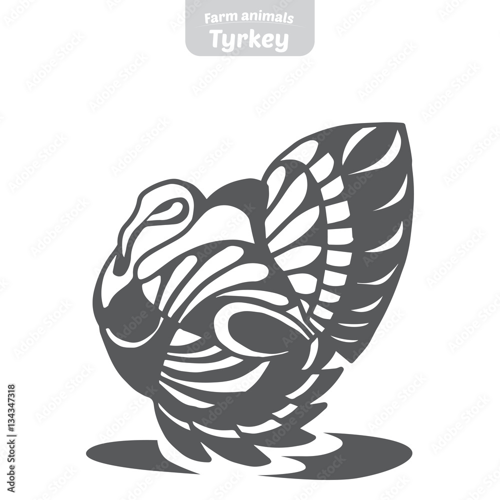 Fototapeta premium Turkey hand-drawn vector illustration.
