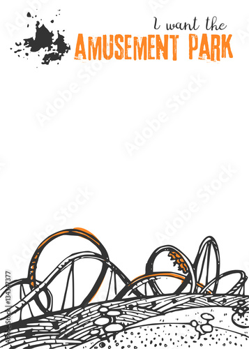 Roller Coaster on a White Background