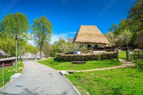 Traditional peasant houses, Astra Ethnographic village museum, Sibiu, Romania, Europe