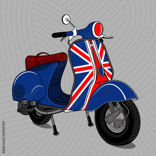 Vector illustration of vintage scooter