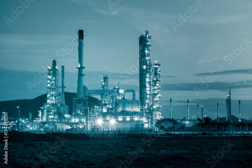 Oil refinery blue color tone. © Aunging