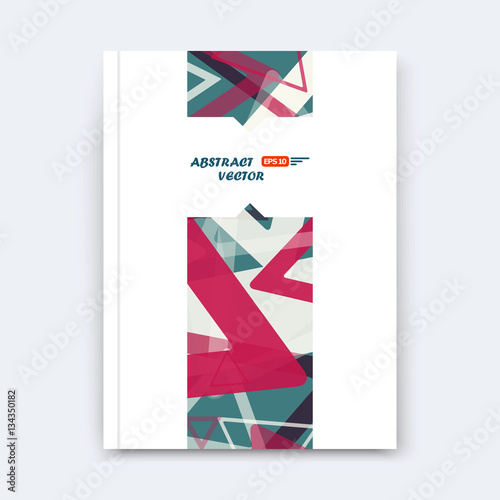 Abstract composition, notebook cover, red triangle font texture, square frame, band construction, a4 brochure title sheet, creative figure icon, commercial logo surface, banner form, EPS10 flier fiber