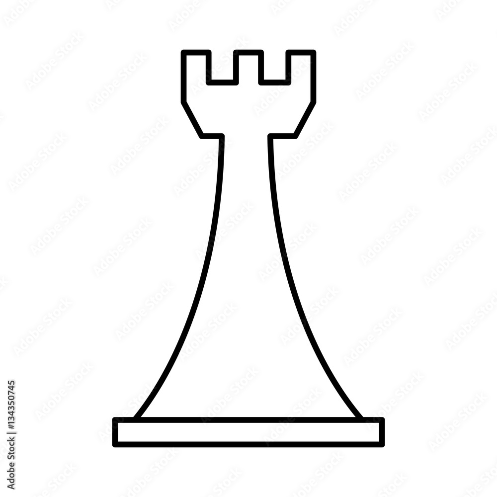 tower chess piece isolated icon vector illustration design