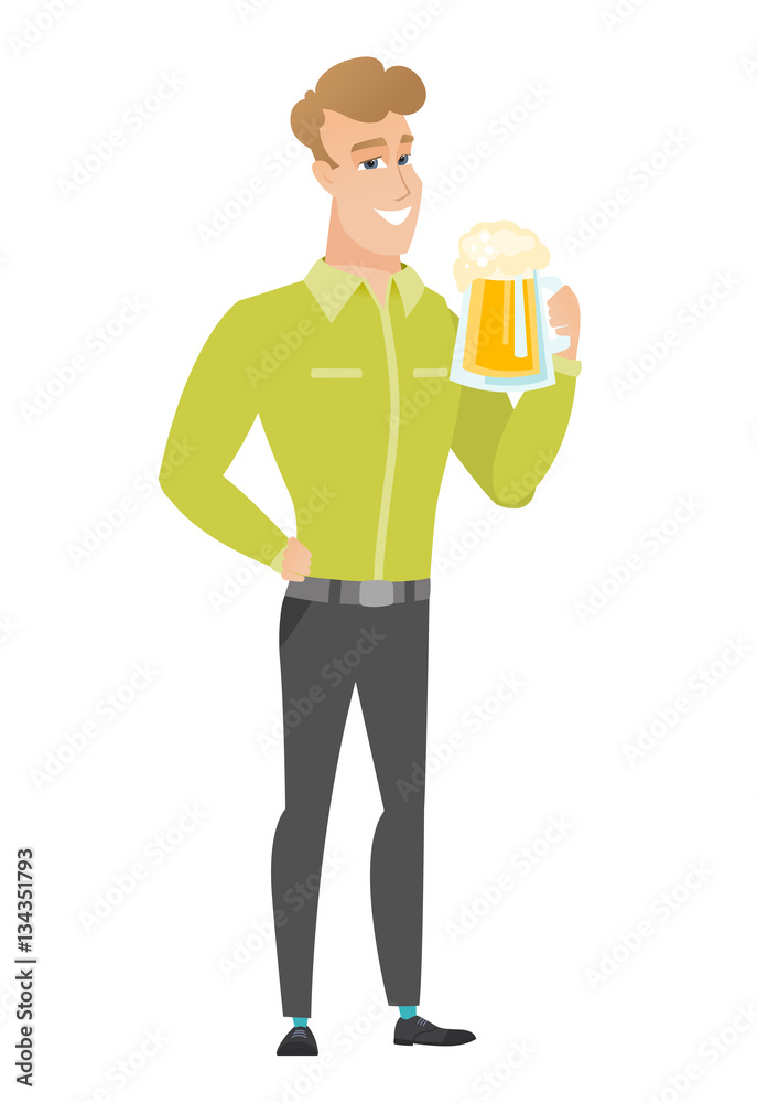 Businessman drinking beer vector illustration. Businessman drinking beer vector illustration.
