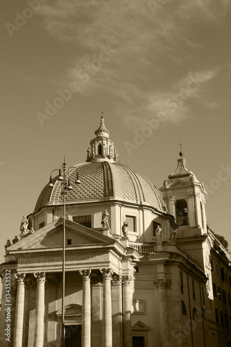 Rome,Italy,Piazza del Popolo,church.