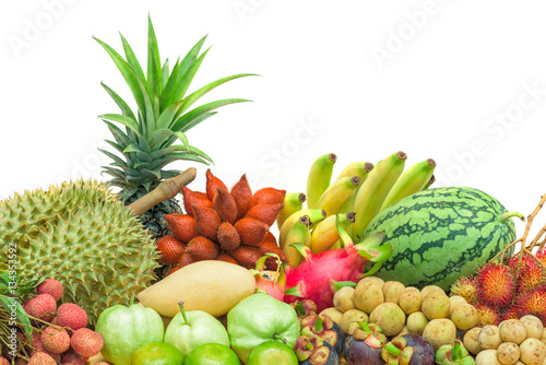 Fototapeta Naklejka Na Ścianę i Meble -  Fresh mixed fruits  background