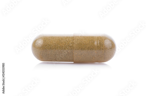 pills capsules isolated on white background photo