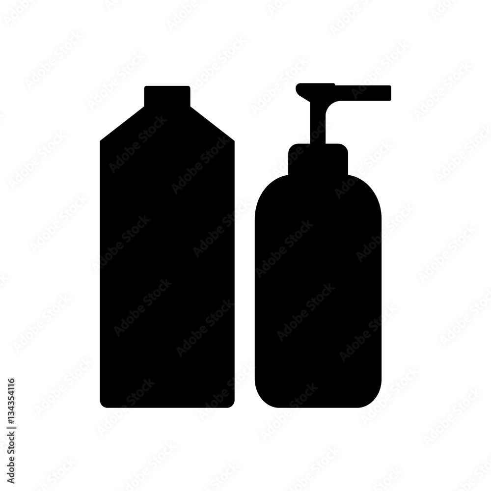 Shampoo and Soap flat icon on white background. Vector illustration. Shampoo and Soap flat icon on white background. Vector illustration.