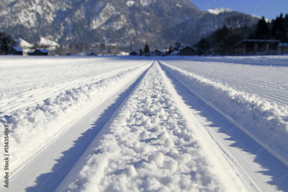 Langlaufen - Bad Hindelang - Allgäu - Loipe - Spur - Winter