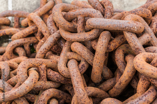 Pile of rusted anchor chain