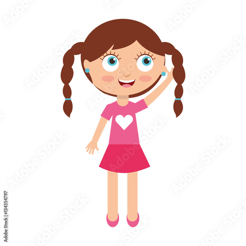 cute little girl character vector illustration design