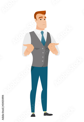 Caucasian confused businessman shrugging shoulders © Visual Generation