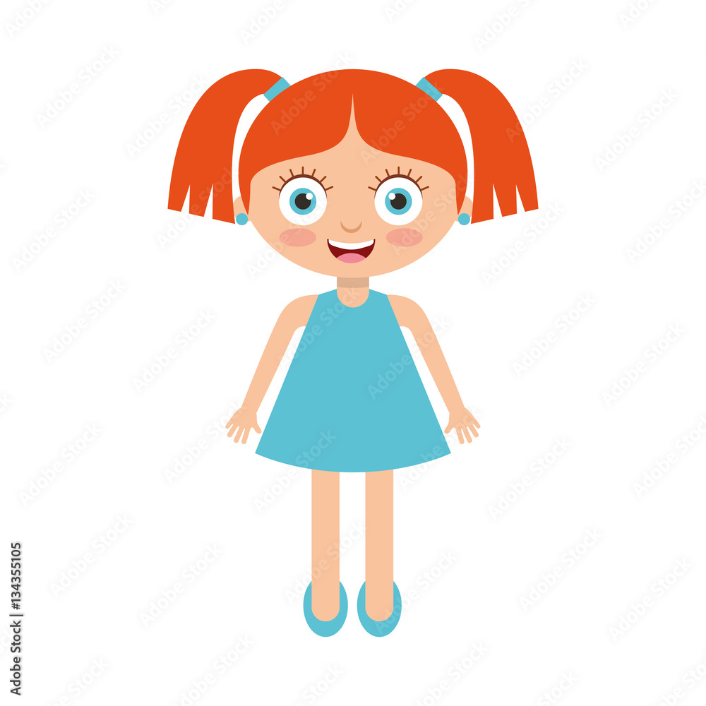 Fototapeta premium cute little girl character vector illustration design