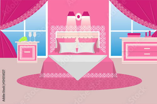 modern style bedroom Soft cement blush with coral pink . AI Generated  23775684 Stock Photo at Vecteezy