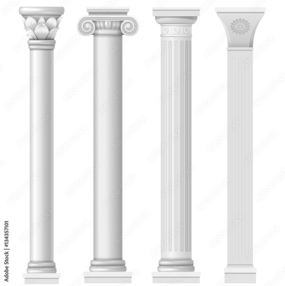 Classic antique white columns in vector graphics Classic antique white columns in vector graphics