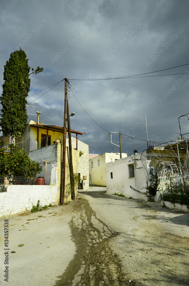 Greece, crete, homes in Agia Deka village