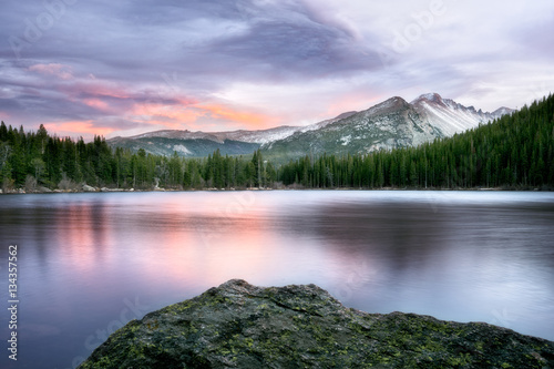 Obraz na płótnie Bear Lake Sunset at Rocky Mountain National Park w salonie