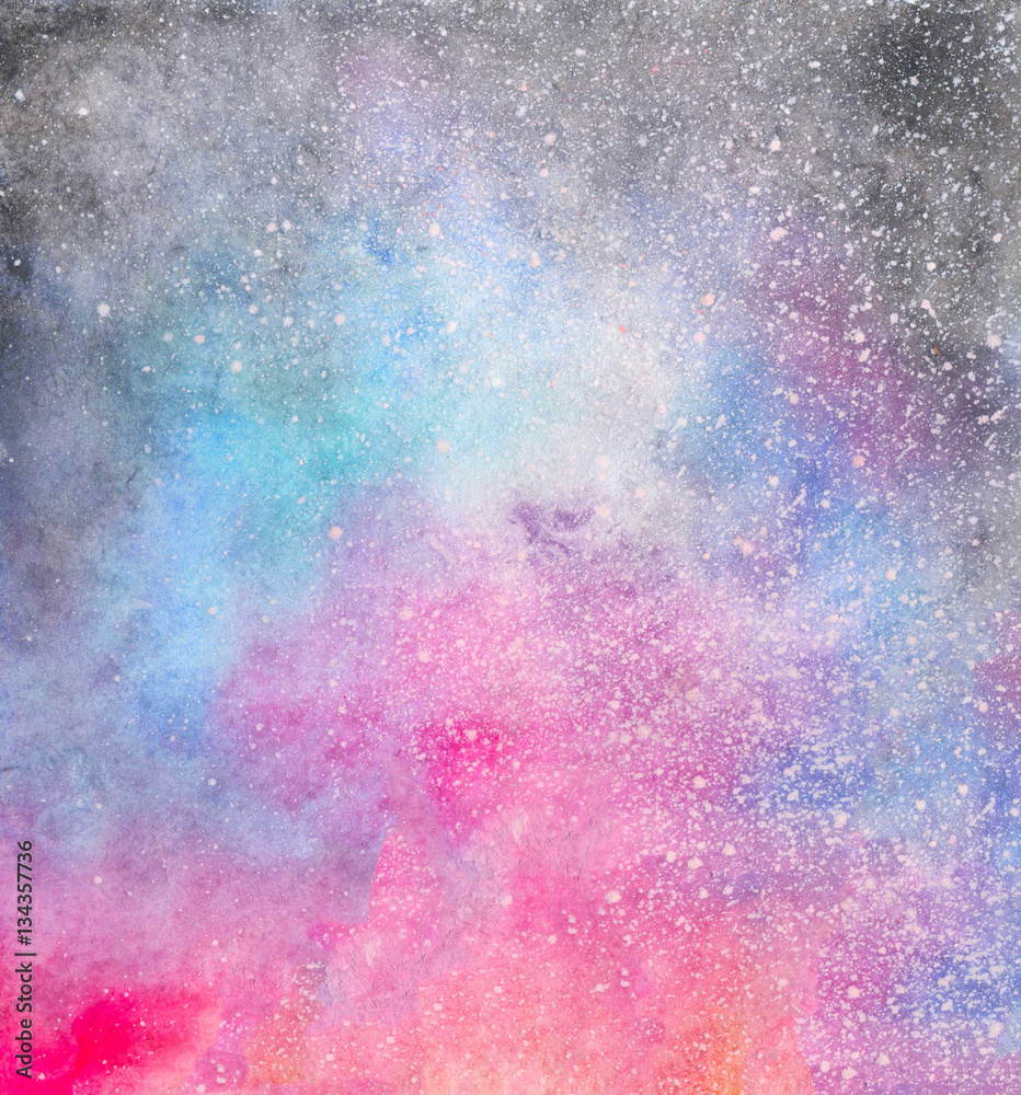 Watercolor abstract cosmic background