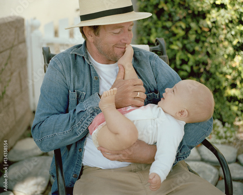 Father holding his baby boy