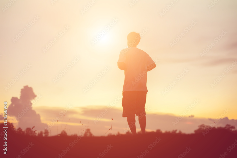 Man in the sunset