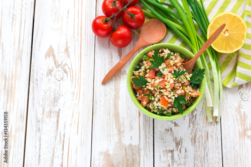 Green salad. Healthy food and vegetarian concept
