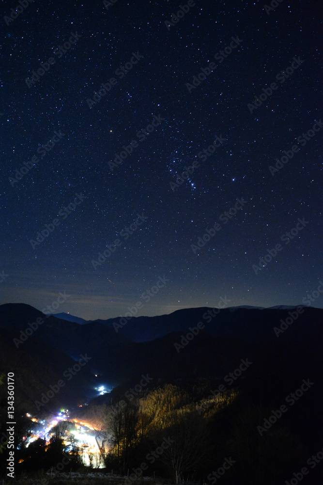 Starry night in the mountains