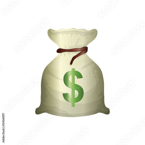 Bag of money icon vector illustration graphic design