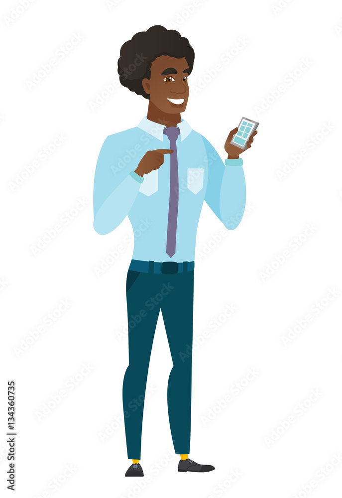 Caucasian business man holding a mobile phone. Caucasian business man holding a mobile phone.