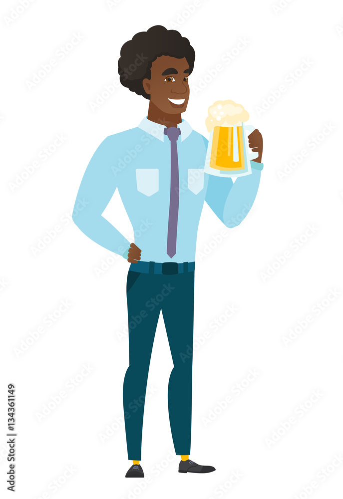 Businessman drinking beer vector illustration. Businessman drinking beer vector illustration.