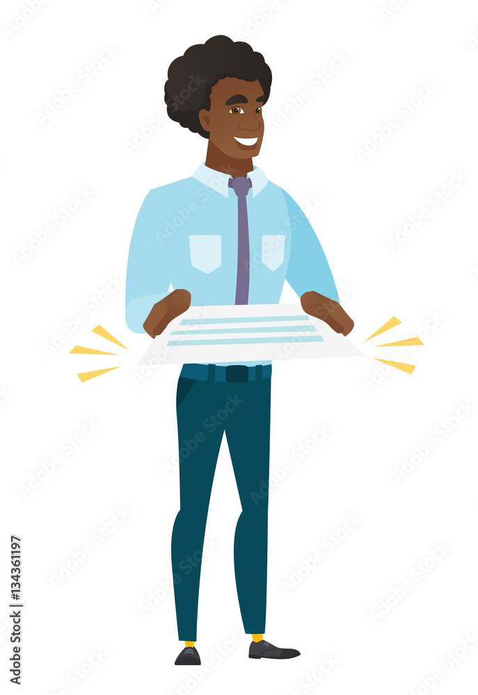 Businessman holding a contract vector illustration Businessman holding a contract vector illustration