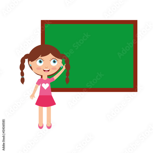 cute little girl character vector illustration design