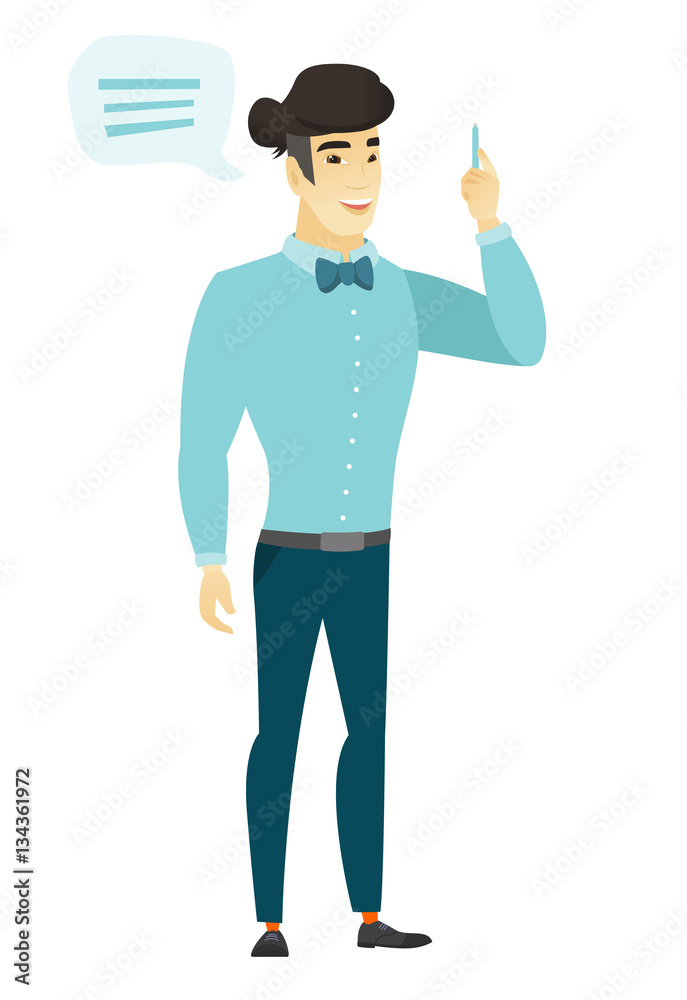 Young asian businessman with speech bubble. Young asian businessman with speech bubble.
