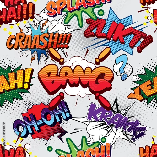 Tapety Bang Bez szwu tła komiksów