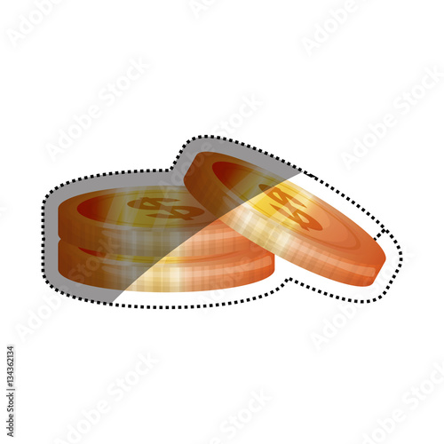 Coins money isolated icon vector illustration graphic design