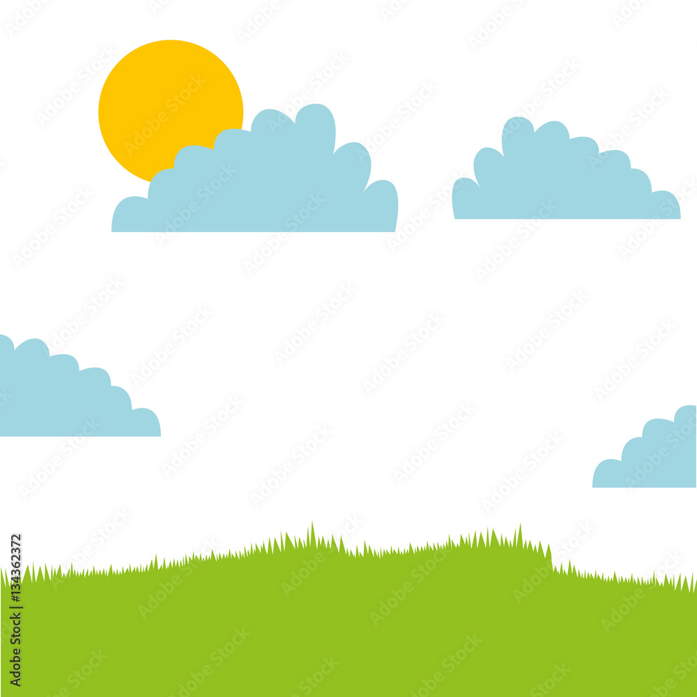 cute field landscape icon vector illustration design cute field landscape icon vector illustration design
