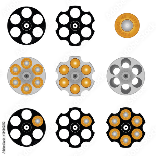 revolver cylinder vector illustration