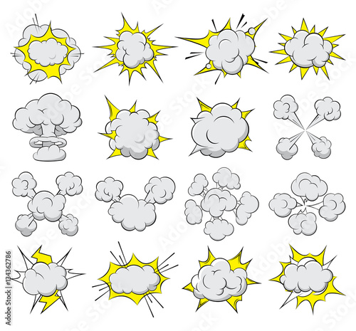 Set vector volumetric comic bubble