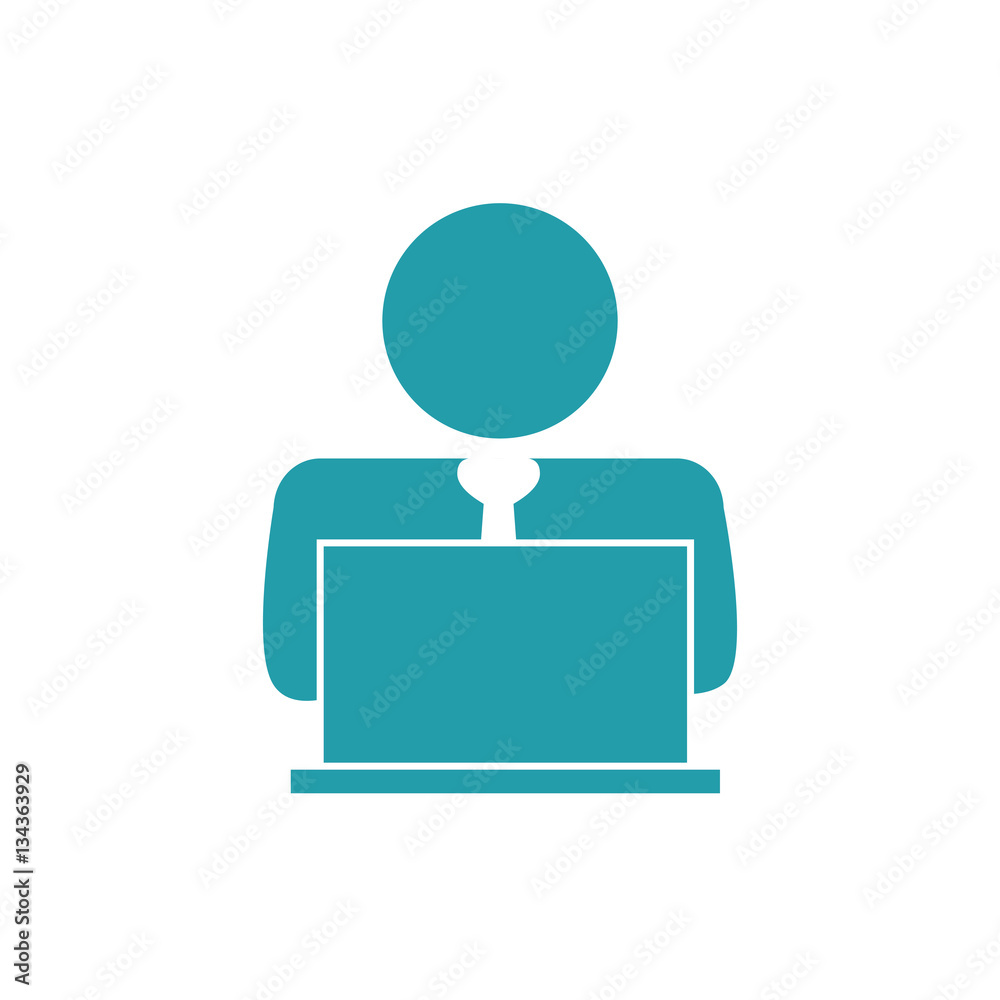 Businessman executive pictogram icon vector illustration graphic design