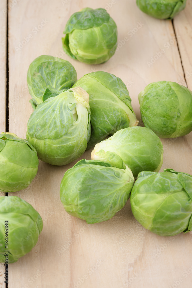 Fototapeta premium Organic raw brussels sprouts.