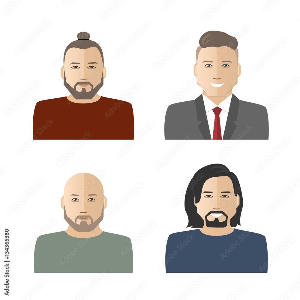 Men icons. Four different images of men. Can be used for the websites, blogs and forums. Vector illustration. Men icons. Four different images of men. Can be used for the websites, blogs and forums. Vector illustration.