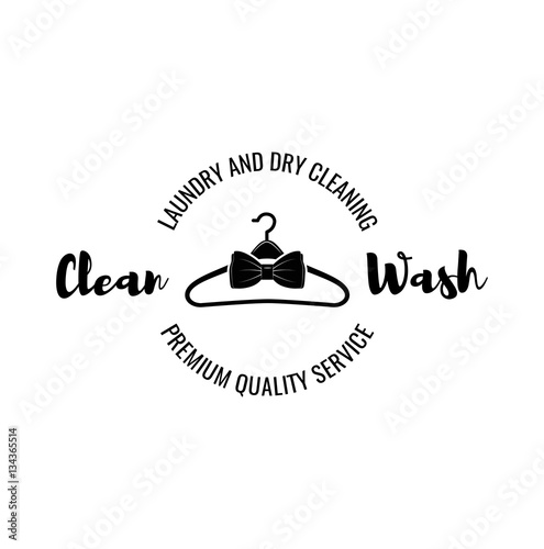 Clothes Hanger. Tie. Dry Cleaning Label. Laundry Badge Vector