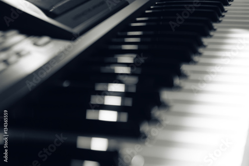 Abstract rectangular bokeh on a keyboard.