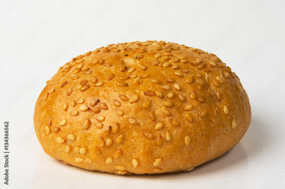 Hamburger bun on a white background Hamburger bun on a white background