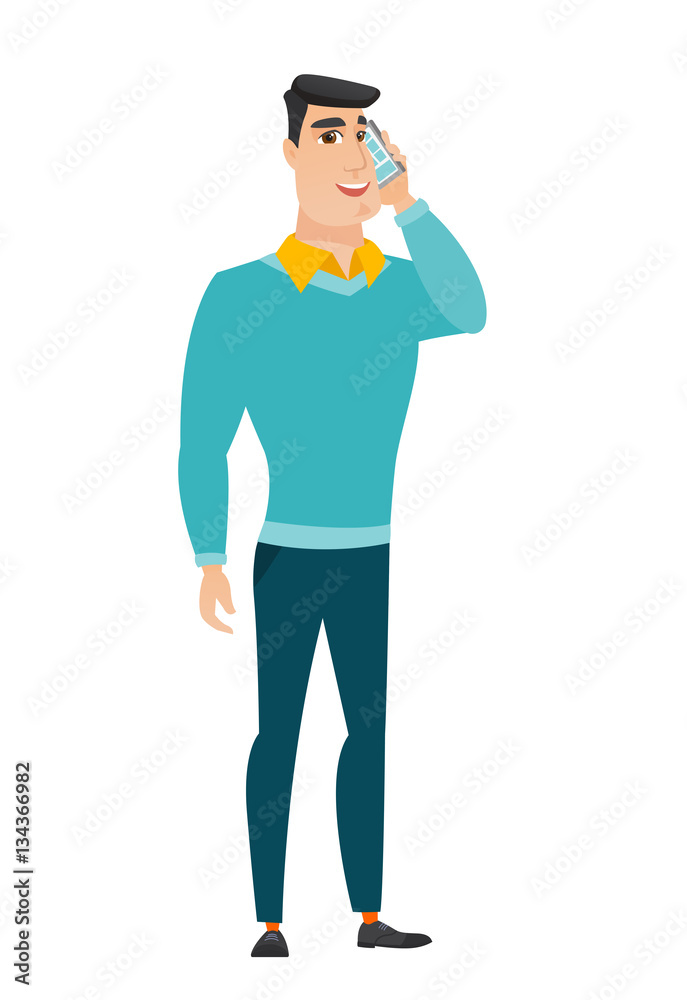 Businessman talking on a mobile phone.