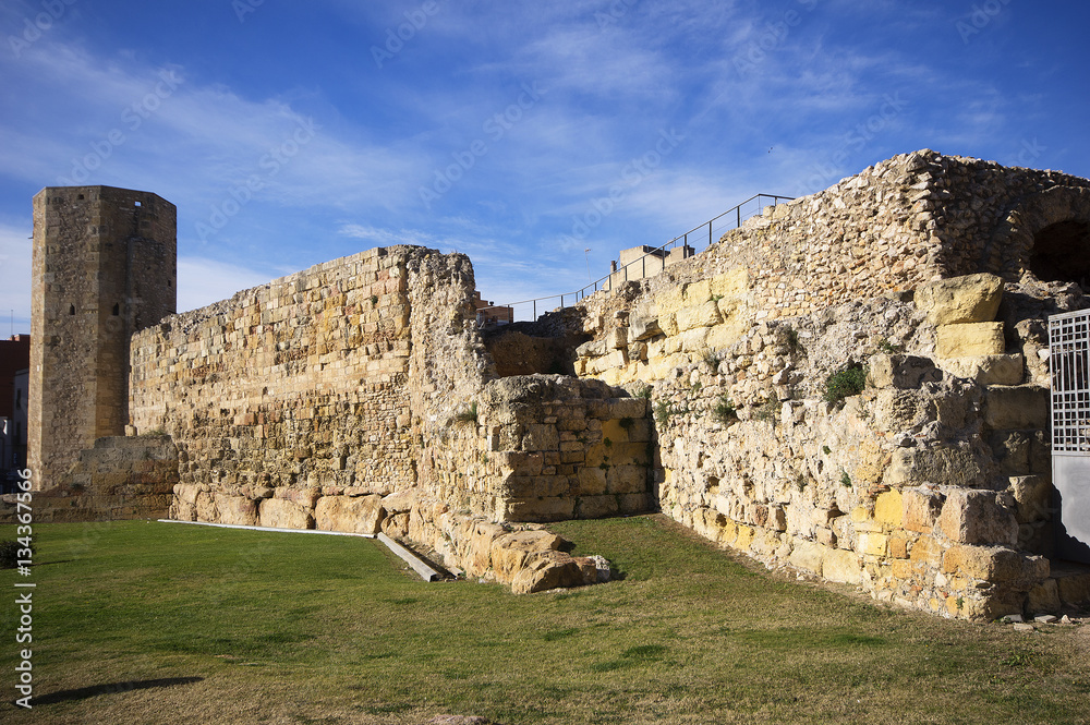 Roman wall of Tarragona.Catalonia.Spain